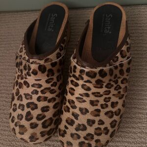 Sanita Leopard Print Clogs | EU 40 | Genuine Leather